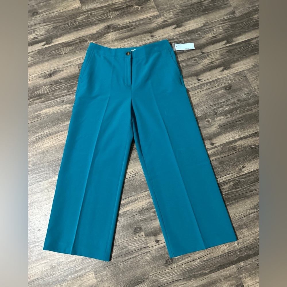 Blue Sol Womens Solid Trouser Pants size 8 color Teal